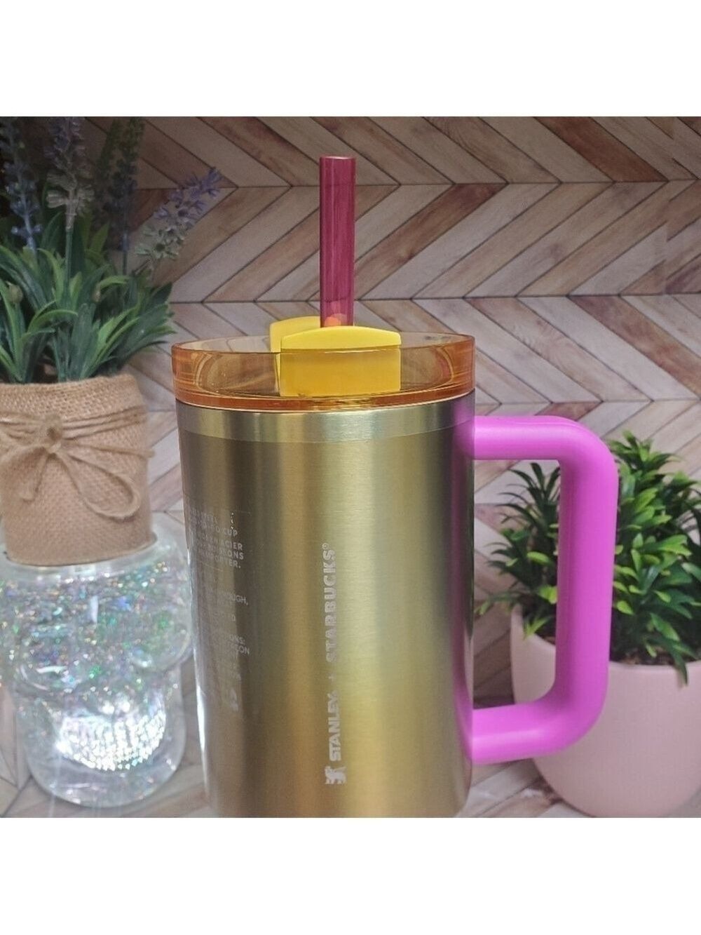 NWT Starbucks X Stanley 2024 PVD Metallic Gold Gradient Quencher 40 oz Tumbler - Picture 5 of 9